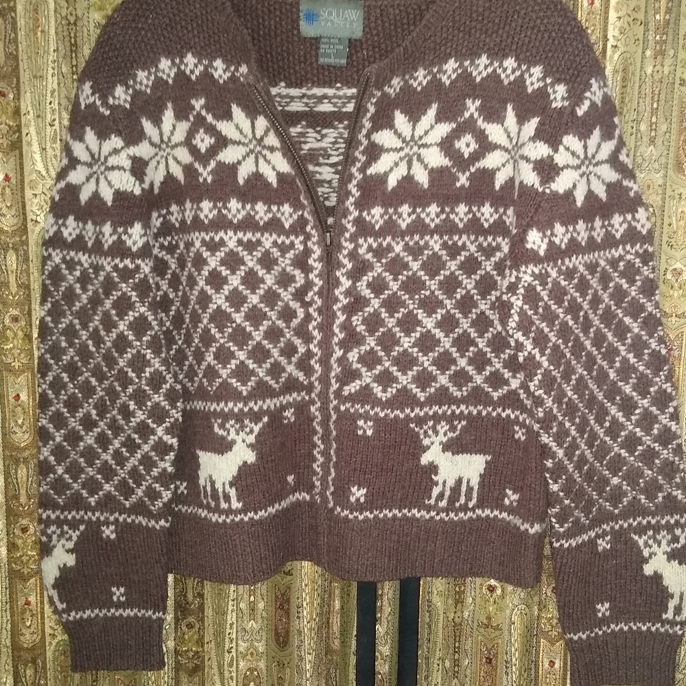 Vintage cropped wool cardigan, large